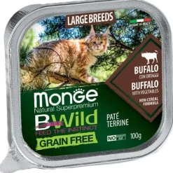 Monge - BWild Adult Paté Terrine Bufalo con Ortaggi Large Breed All Life Stage* Adult